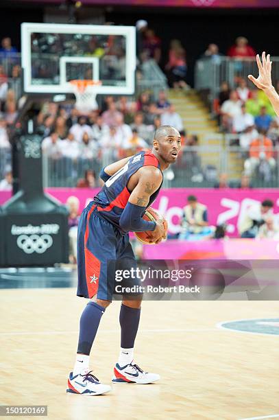 Summer Olympics: USA Kobe Bryant in action vs Argentina during Men's Preliminary Round - Group A game at Basketball Arena. London, United Kingdom...