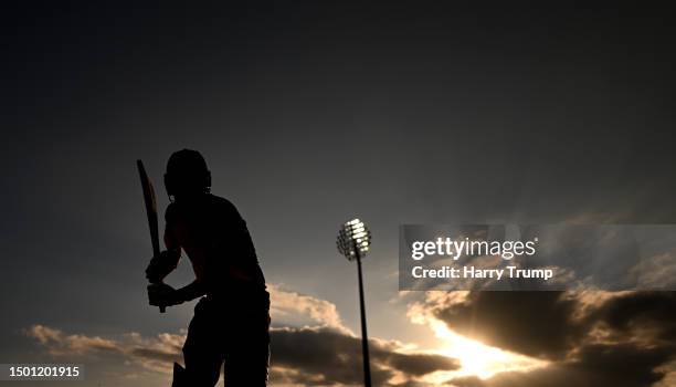 Tom Banton of Somerset prepares to go out to bat during the Vitality Blast T20 match between Somerset and Gloucestershire at The Cooper Associates...