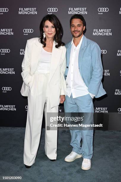 Iris Berben and Kostja Ullmann attend the Netflix movie "Paradise" Photocall during the Munich Film Festival 2023 at on June 24, 2023 in Munich,...