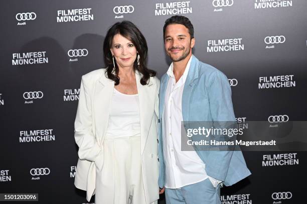 Iris Berben and Kostja Ullmann attend the Netflix movie "Paradise" Photocall during the Munich Film Festival 2023 at on June 24, 2023 in Munich,...