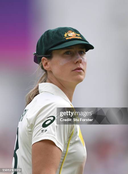 Australia player Ellyse Perry looks on during day three of the LV= Insurance Women's Ashes Test match between England and Australia at Trent Bridge...