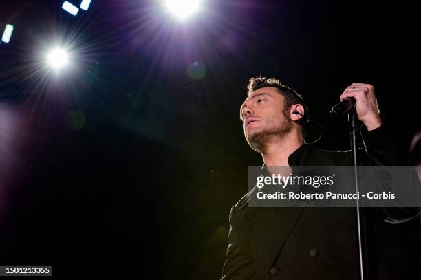 Tiziano Ferro performs at Stadio Olimpico on June 24, 2023 in Rome, Italy.