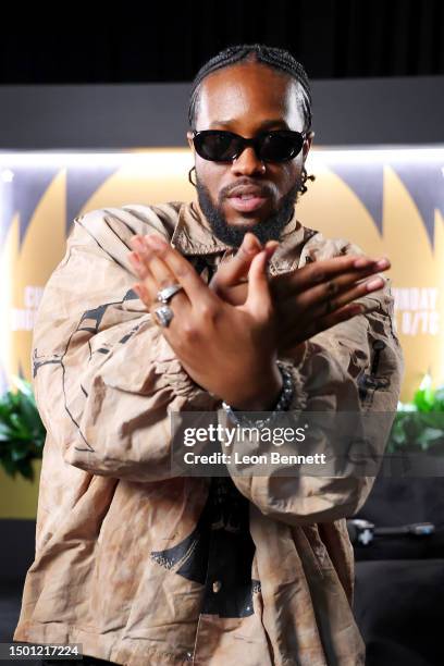 Shameik Moore attends BET Awards Media House at Quixote Studios West Hollywood on June 24, 2023 in West Hollywood, California.