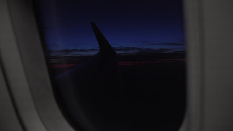 Fligth Window Airplane Window At Night