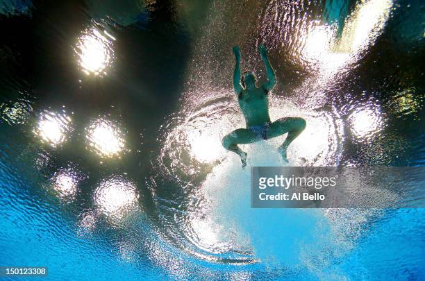 Nicholas McCrory of the United States competes in the Men's 10m Platform Diving Preliminary on Day 14 of the London 2012 Olympic Games at the...