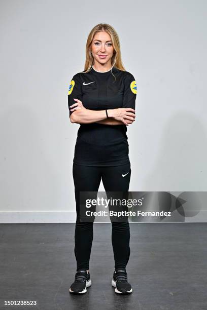 Manuela NICOLOSI poses for a picture during the media day to present the French referees called for the FIFA Women World Cup 2023 on July 4, 2023 in...