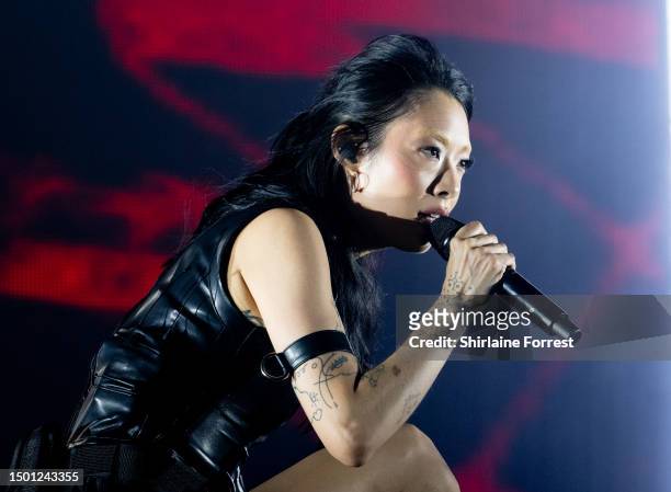 Rina Sawayama performs at Day 4 of Glastonbury Festival 2023 on June 24, 2023 in Glastonbury, England.