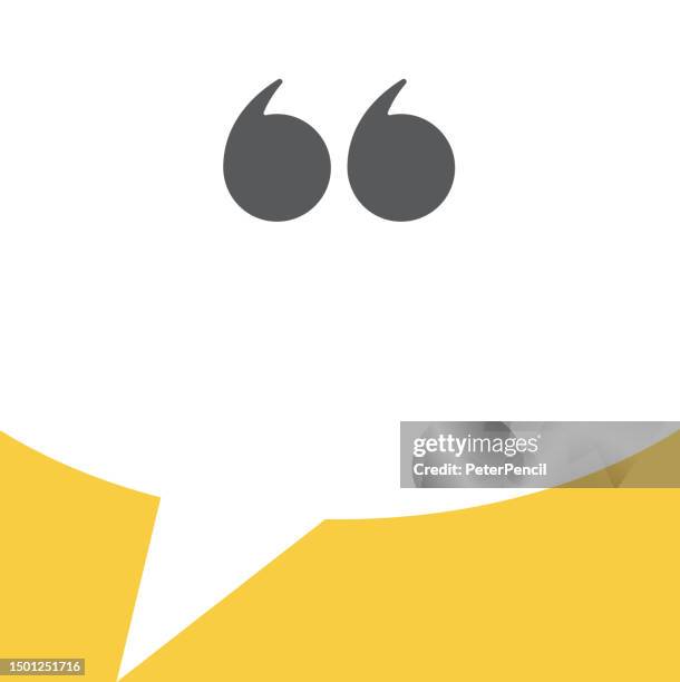 quote marks abstract vector composition. speech bubble face - quotation mark stock illustrations