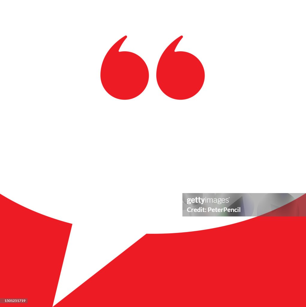 Quote Marks Abstract Vector Composition. Speech Bubble Face