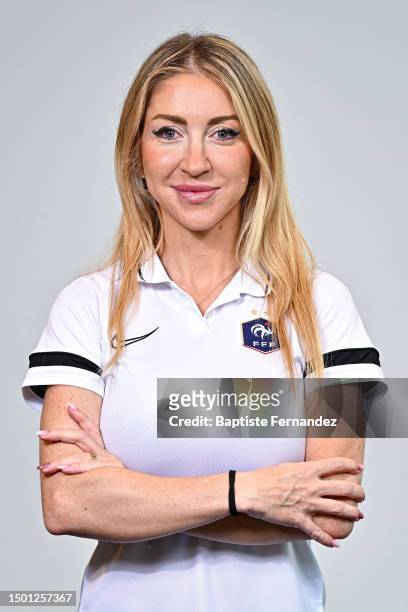 Manuela NICOLOSI poses for a picture during the media day to present the French referees called for the FIFA Women World Cup 2023 on July 4, 2023 in...