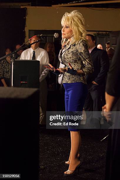 Dolly Parton attends "An Evening With... Dolly" Gold Celebration at Dolly Records/CTK Management on August 10, 2012 in Nashville, Tennessee.