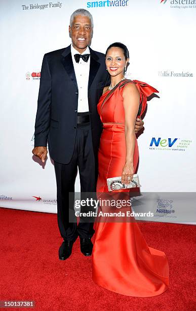 Former NBA player Julius Erving and his wife Dorys Erving arrive at the 12th Annual Harold Pump Foundation Gala on August 10, 2012 in Los Angeles,...