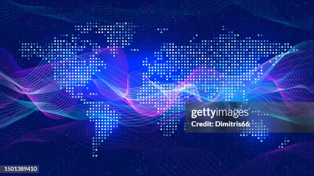 ilustrações, clipart, desenhos animados e ícones de histórico do conceito de tecnologia. big data, inteligência artificial. - comunicação global