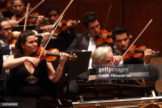 Joao Carlos Martins leading the Orchestra Filarmonica Bachiana at Avery Fisher Hall on Sunday night, September 19, 2010.This image:For encore, Joao...