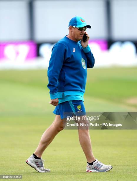 Australia consultant coach Andy Flower during a nets session at Headingley, Leeds. Picture date: Tuesday July 4, 2023.
