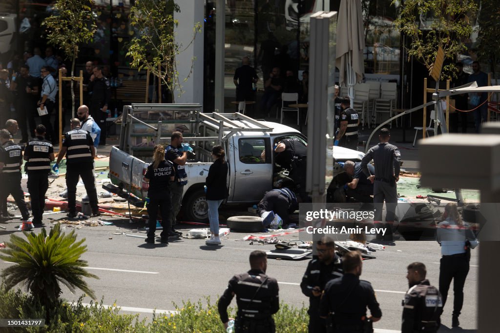 Terrorist Attack In Tel Aviv On Day Two Of Israel's Military Operation On Palestinian Refugee Camp