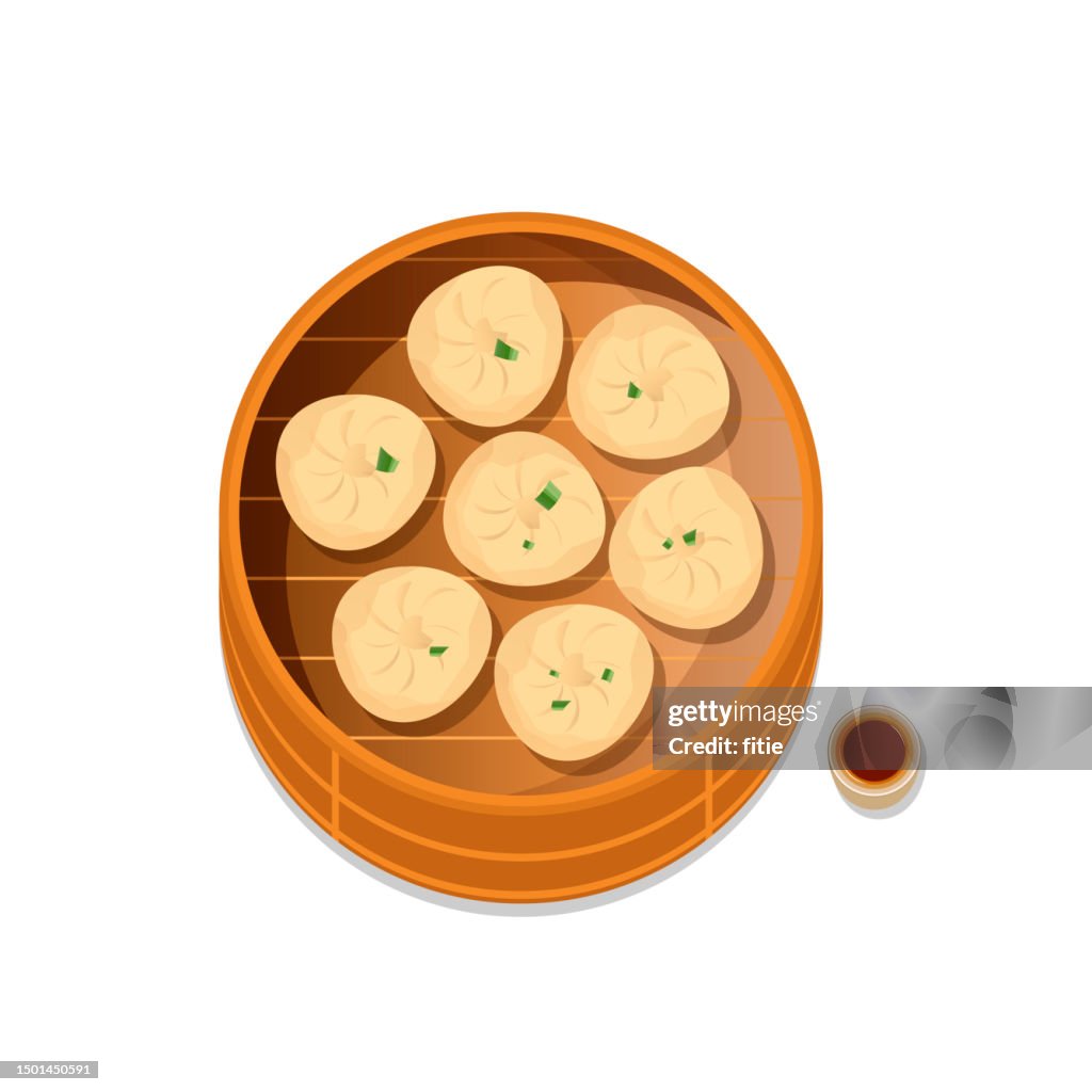 Xiao Long Bao chinois ou boulettes cuites à la vapeur.