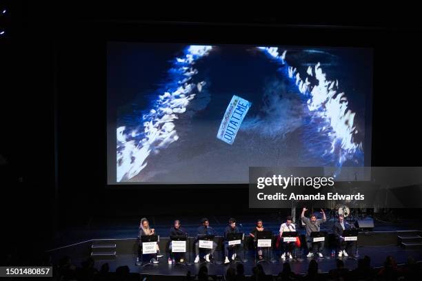 Actors Tawny Newsome, Gil Ozeri, Sam Richardson, Drew Tarver, Quinta Brunson, Ben Schwartz, Bobby Moynihan and Scott Aukerman attend the Film...