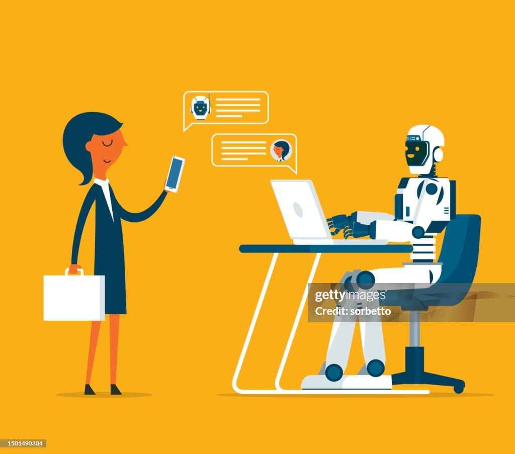 Problem Solving Robot Humanoid Robot Solving Problems Businesswoman High-Res Vector Graphic ...