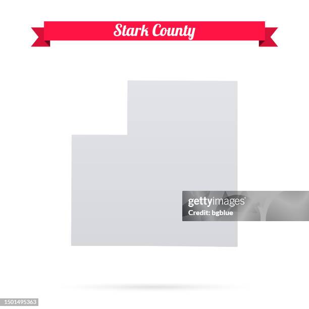 stark county, illinois. map on white background with red banner - provence stock illustrations