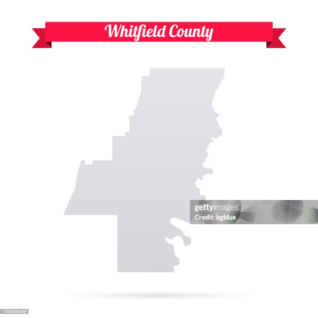 Whitfield County, Georgia. Map on white background with red banner