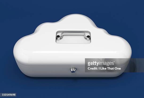 white cloud shape cash security box - safety deposit box stock-fotos und bilder
