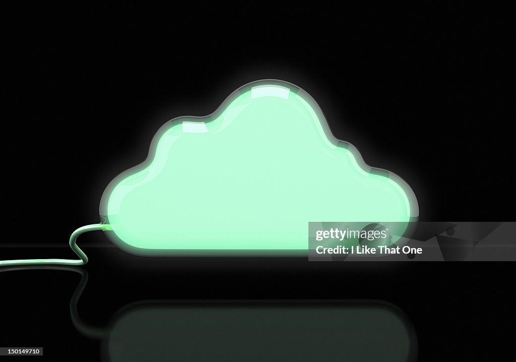 Green glass cloud shape light