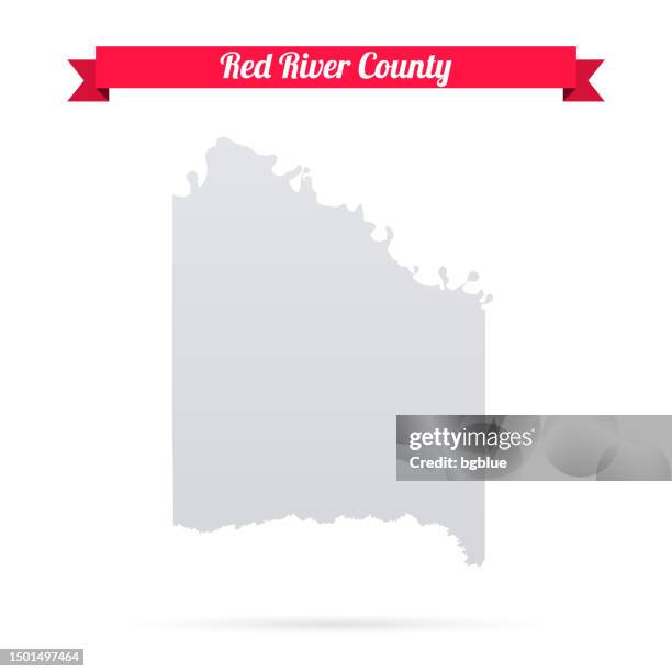 red river county, texas. map on white background with red banner - red river stock illustrations