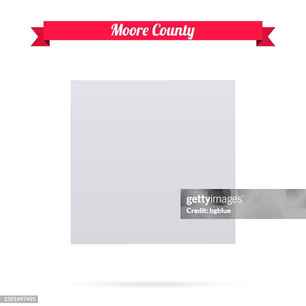 moore county, texas. map on white background with red banner - moore stock illustrations