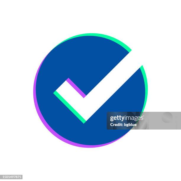 check mark. icon with two color overlay on white background - green check mark transparent background stock illustrations