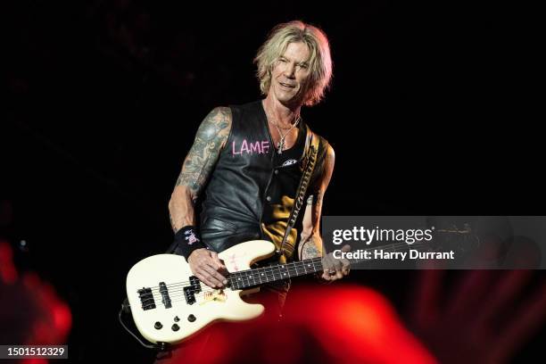 Duff McKagan from Guns N' Roses performs on The Pyramid Stage at Day 4 of Glastonbury Festival 2023 on June 24, 2023 in Glastonbury, England.