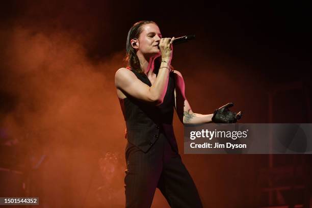 Héloïse Letissier of Christine and the Queens performs on the Woodsies stage during day 4 of Glastonbury Festival 2023 Worthy Farm, Pilton on June...