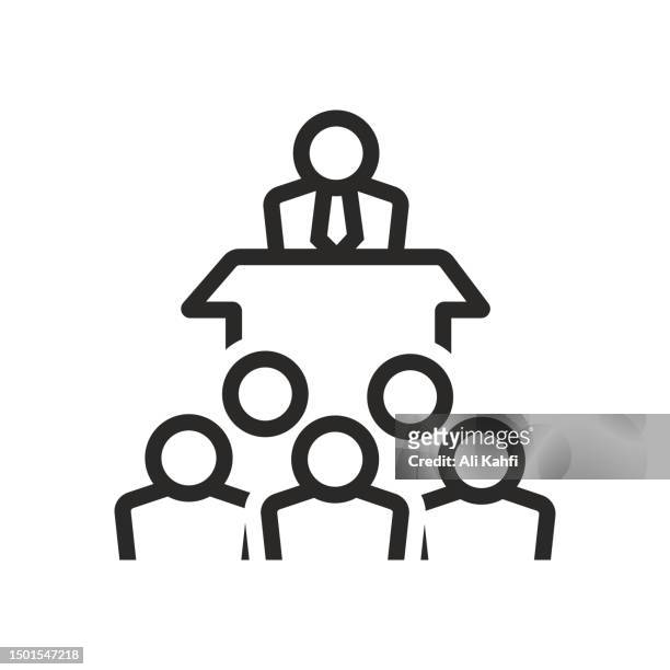 convention and seminar icon - attending stock illustrations
