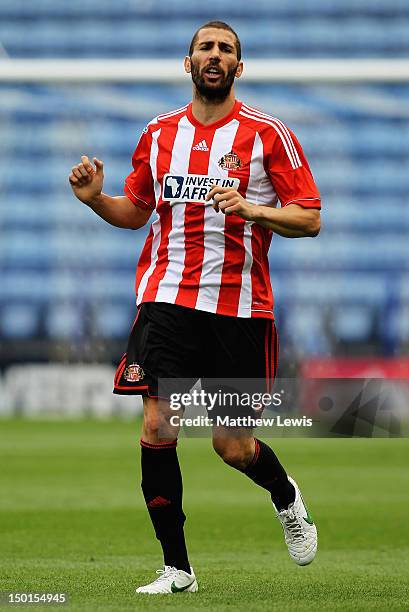 Carlos Cuellar of Sunderland in action during the Pre Season Friendly match between Leicester City and Sunderland at The King Power Stadium on August...