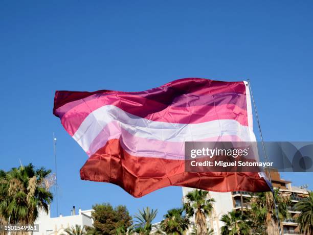 lesbian flag - flag stock pictures, royalty-free photos & images