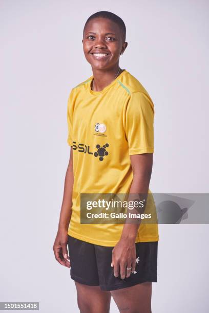 Bambanani Mbane during the South Africa women's national soccer team portrait session at Sunnyside Park Hotel on June 20, 2023 in Johannesburg, South...