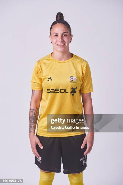 Gabriella Salgado during the South Africa women's national soccer team portrait session at Sunnyside Park Hotel on June 20, 2023 in Johannesburg,...