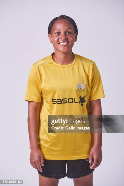 Amogelang Masego Motau during the South Africa women's national soccer team portrait session at Sunnyside Park Hotel on June 20, 2023 in...