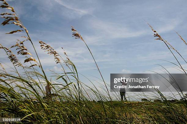 Ryo Ishikawa of Japan hits off the fourth tee during Round Three of the 94th PGA Championship at the Ocean Course on August 11, 2012 in Kiawah...