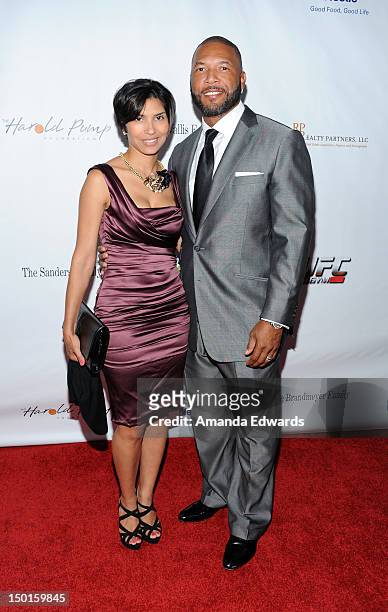 Former MLB player Gary Sheffield and his wife DeLeon Sheffield arrive at the 12th Annual Harold Pump Foundation Gala on August 10, 2012 in Los...