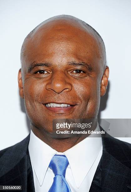 Former NFL player Warren Moon arrives at the 12th Annual Harold Pump Foundation Gala on August 10, 2012 in Los Angeles, California.