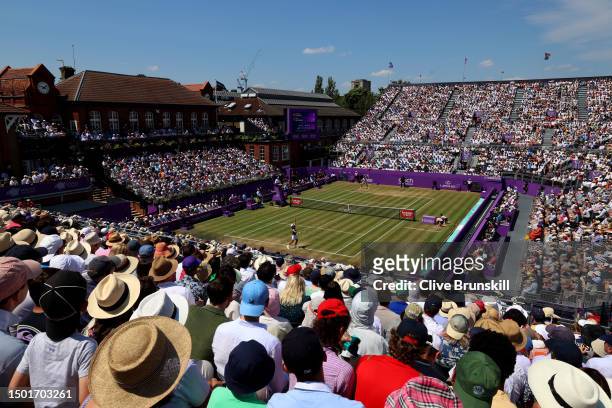 General view of Centre-Court during the Men's Singles Final match between Carlos Alcaraz of Spain and Alex De Minaur of Australia on Day Seven of the...