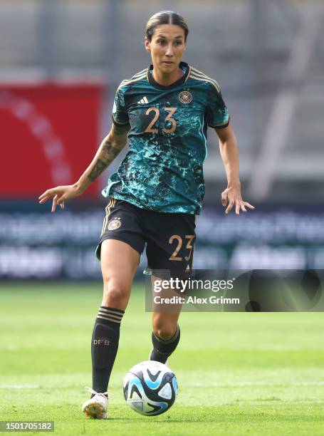 Sara Doorsoun of Germany controls the ball during the Women's international friendly between Germany and Vietnam at Stadion Am Bieberer Berg on June...