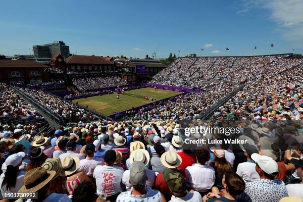 General view of Centre-Court during the Men's Singles Final match between Carlos Alcaraz of Spain and Alex De Minaur of Australia on Day Seven of the...