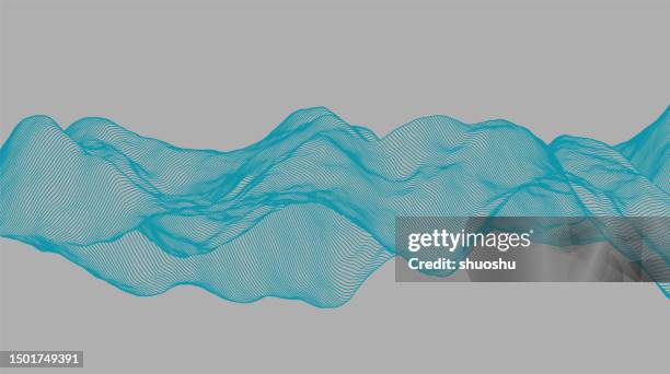 abstract wireframe mountain cyber space pattern background - wireframe landscape stock illustrations