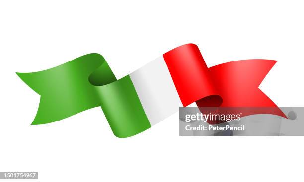 stockillustraties, clipart, cartoons en iconen met italy flag ribbon - vector stock illustration - italiaanse vlag
