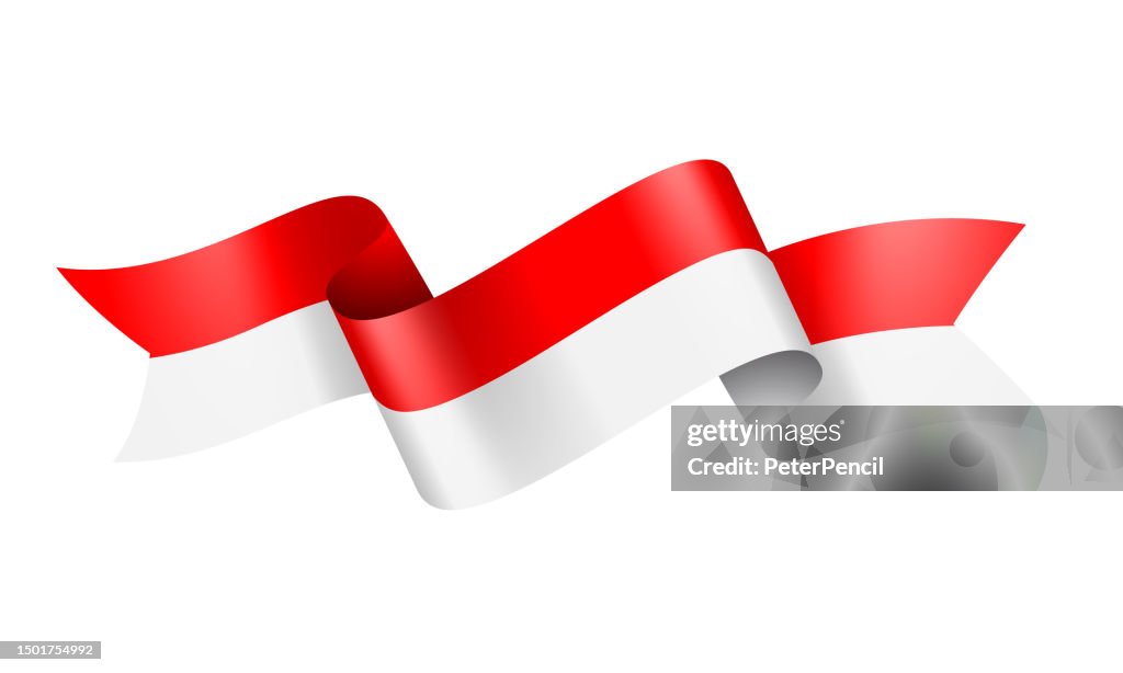 Cinta de la bandera de Indonesia - Ilustración de stock vectorial