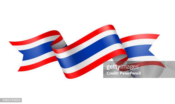 thailand flag ribbon - vector stock illustration - thailand stock illustrations
