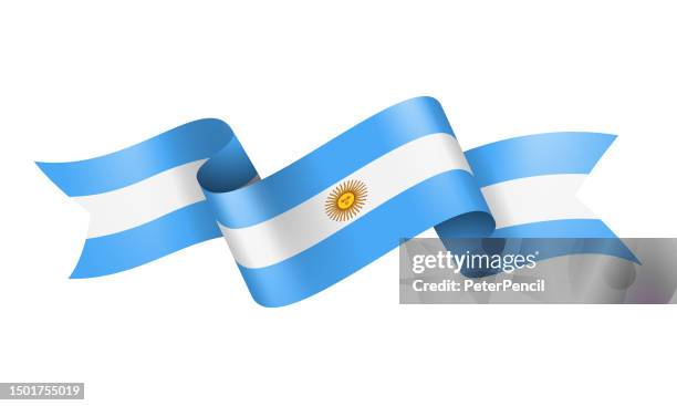 argentina flag ribbon - vector stock illustration - argentinian flag stock illustrations