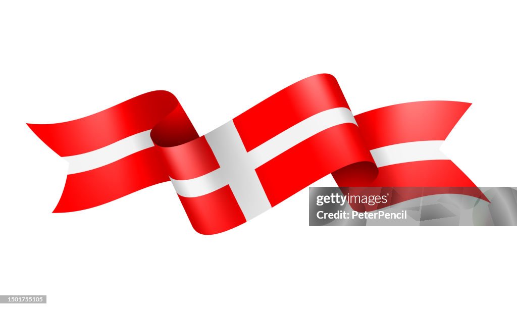 Danish Ruck Rbbon Denmark Flag Ribbon Vector Stock Illustration High-Res Vector Graphic ...